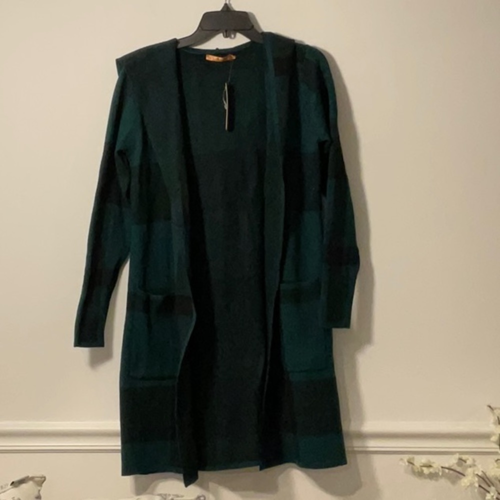 Belldini Teal Open-Front Cardigan